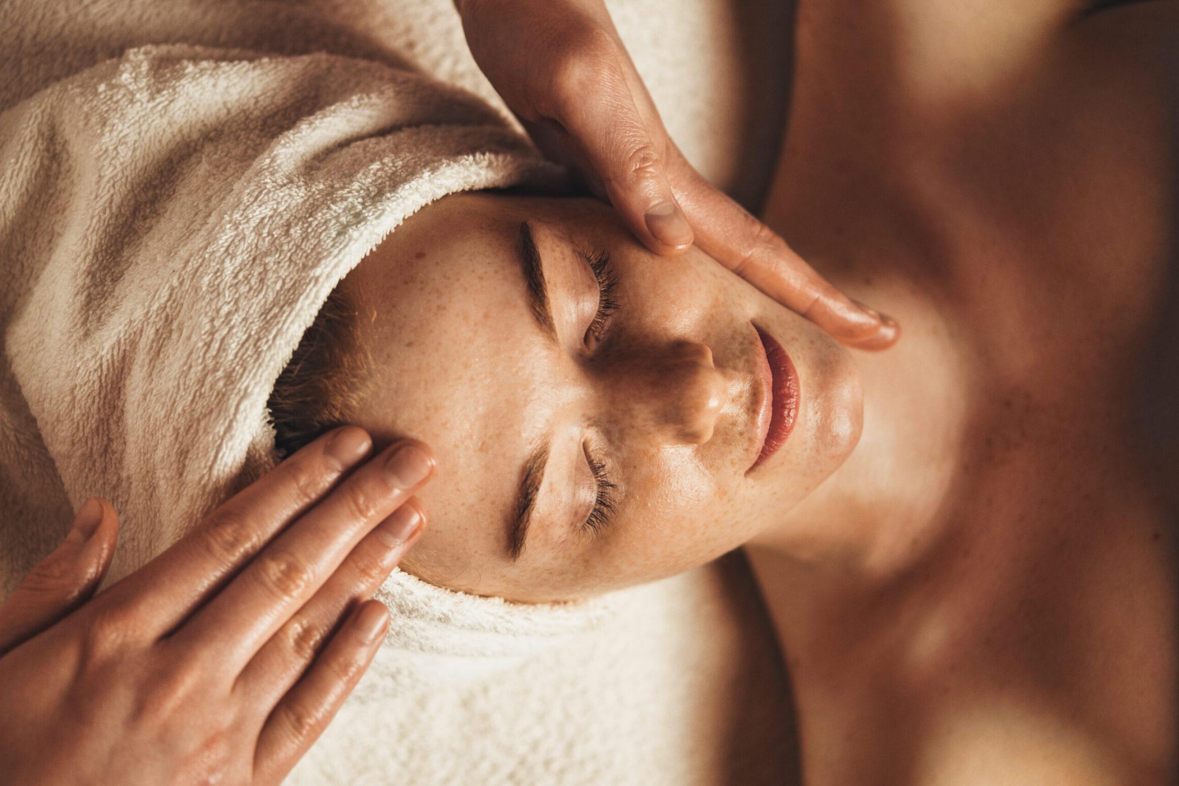 Patient undergoing acne treatment